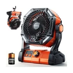 Camping Led Fan With Light, 40000M Rechargeable Battery Powered Out... Fast Ship. Fixed Price $53.53.