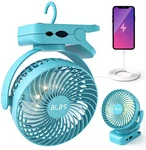 Blbs Clip On Fan 65HRS Camping With Led Light, 12000MAH 5.5 Inches, Blue. Fixed Price $36.24.