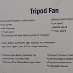 Walgreens Tripod Fan Usb Rechargeable Battery Operated 3 Speeds Compact Black. Fixed Price $15.99.