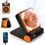 Solar Camping Fan With Led Lantern 5200MAH Rechargeable Cellphone Power Bank. Fixed Price $33.95.