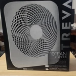Treva 10" Table Fan 2-SPEED Battery Or Electric Powered White Model 21224FW. Fixed Price $10.00.