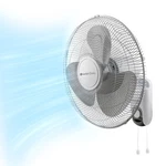 Comfort Zone 16" 3-SPEED Oscillating Wall Mounted Fan With Adjustable Tilt. Fixed Price $39.00.
