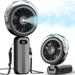 Otlonpe Black Handheld Misting Fan, 4000MAH Rechargeable High Speed. Fixed Price $29.99.