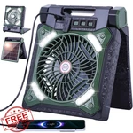 Westtree Green Solar Fan Rechargeable Led Lantern. Fixed Price $64.99.