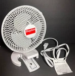 Dayton Small White Clip-on Fans Portable, 2 Speeds. Fixed Price $10.99.