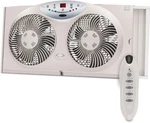 8.5" Twin Window Fan With Reversible Airflow, 3 Speeds, Remote Control. Fixed Price $72.99.