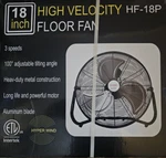 Hyper Wind 18" 3-SPEED High Velocity Heavy Duty Metal Industrial Floor Fan Quiet. Fixed Price $64.99.