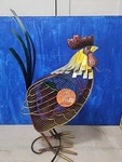 Unique Large Rooster Chicken Elect Fan Sculpted Metal Farmhouse Decoration. Fixed Price $89.99.
