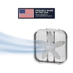 20 In. 3 Speed Air Circulating Box Fan For Home White With Save Smart Technol. Fixed Price $31.48.