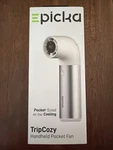Epicka Tripcozy Portable Handheld Mini Fan W/ 5000MAH Power Bank Battery, White. Fixed Price $25.00.