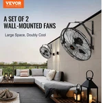 Vevor Wall Mount Fan, 2 Pcs 18 Inch Waterproof, 3-SPEED High Velocity Max. 4000. Fixed Price $148.90.