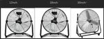 Cradle Floor Fan, 12/18/30", Speeds, All Metal, 115 Degree Tilt High Velocity. Fixed Price $54.99.