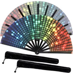Zoyvux Large Folding Handheld Dance Fans 2 Pcs Disco Clack Sound. Fixed Price $14.96.