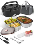 Sohida Electric-lunch-box-heated-food Warmer, 80W 1.5L, 2*1.5L Matteblack. Fixed Price $51.28.