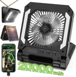20000MAH Portable Fan Rechargeable With Solar Panel 2-IN-1, 3 Speeds Cordless Ba. Fixed Price $40.56.