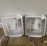 Vtg Duracraft Versatile 2 Speed 10 Desk Table Floor Box Fan DB-14FO White. Fixed Price $35.00.