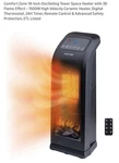 Comfort Zone Oscillating 18" Tower Space Heater With 3D Flame And Remote Control. Fixed Price $49.00.