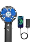 Handfan 5200MAH Portable Handheld Rechargeable With Power BANK-3 A-black. Fixed Price $29.99.