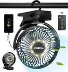 Portable Clip On Working Hours, Camping Fans With Led 65'', Black. Fixed Price $41.23.