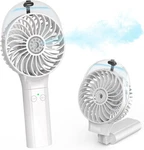 Comlife Portable Handheld Misting Fan, 3000MAH Rechargeable Battery White. Fixed Price $38.88.