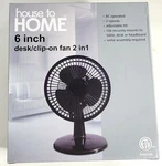 House To Home 6 In. Desk Clip On Fan 2 1 Operated Speed Settings Black. Fixed Price $18.96.