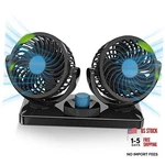 Fivejoy 360 Degree Rotatable Car - 12V Dc Electric Speed Dual Head Fans,. Fixed Price $26.88.