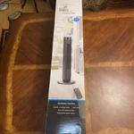 Mainstays 28" Tall 3-SPEED Oscillating Tower Fan, New, Black, MSWMT24MB. Fixed Price $29.99.