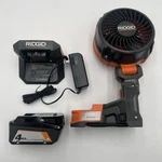 Ridgid R860723B 18V Brushless Magnetic Clamp Fan W/ 4AH Battery + Charger. Fixed Price $89.99.