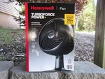 Honeywell Turbo Power Oscillating Electric 10 Inch Table Fan, Black, HPF860BWM. Fixed Price $17.99.