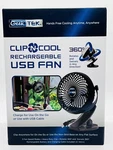 Geektek Clip Cool Fan - Portable Rechargeable Usb Strong Clamp 3 Speeds. Fixed Price $25.99.