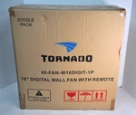 Tornado In. 3-SPEED Wall Oscillating Remote HI-FAN-W16DIGIT-1P. Fixed Price $49.00.