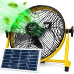 12" Solar Powered Fan, 15000 Mah Rechargeable Battery Operated Outdoor Floor .... Fixed Price $142.39.