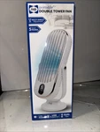Sealy Portable Double Tower Fan 5 Speed Mode Usb Power Nib Desktop Work Station. Fixed Price $23.99.