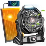 Rechargeable Solar Powered Fan, Max 40H Runtime Camping. Fixed Price $49.14.