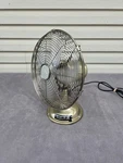 Intertek Tommy Bahama Speed Gold Tone Metal Oscillating Desk Table Fan FT30MB. Fixed Price $65.00.