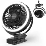 Grandfast Rechargeable Camping Fan With Led Lantern 3 Speed Adjustable Clamp. Fixed Price $40.19.