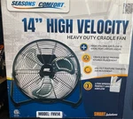 Seasons COMFORT-14" High Velocity-heavy Duty Cradle FAN-FHV14-ALL Metal-black. Fixed Price $54.95.