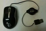 Sakar Usb Cord Retractable Mini Travel Mouse W/ Blue Led Scroll Wheel. Fixed Price $10.00.