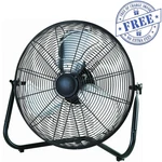 Mainstays 20" High Velocity Floor Fan 3-SPEED Tiltable Black Steel Metal Airflow. Fixed Price $44.44.