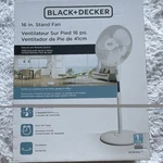 Black+decker BFSR16W In. White Pedestal Fan, Remote, Oscillation, 3 Speeds. Fixed Price $60.36.