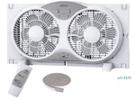 Window Fan, Reversible Airflow, Quiet, Twin 9", Remote, 3 Speeds. Fixed Price $53.99.