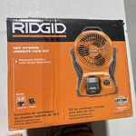 Ridgid 18V Hybrid Jobsite Fan Kit W/ 4 Ah Battery And Charger - R860721K. Fixed Price $99.99.