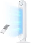White Bladeless Tower Fan For Bedroom Quiet 4-SPEED 8H Timer Standing Floor. Fixed Price $105.22.