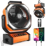 Cmyfato Camping Fan With Led Lantern 20000MAH Rechargeable Battery - Orange. Fixed Price $45.88.