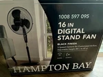 New Hampton Bay 16 In. 3 Speed Digital Oscillating Standing Fan. Fixed Price $29.00.