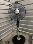 Rowenta Pedestal Fan 53" Oscillating Speeds Black Silver Blue Electric Indoor. Fixed Price $70.00.