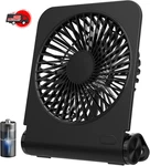 Small Powerful Desk Fan, 2000 Rechargeable Battery Powered - Fully Foldable,. Fixed Price $12.48.