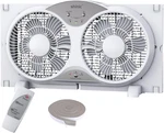 Window Fan With Reversible Airflow Quiet, Twin 9" Blades, Full Remote Control, 3. Fixed Price $87.33.