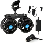 Alagoo 12V Car Fan, Adjustable 4 Inches Dual Head Clip For Front/rear.... Fixed Price $45.69.