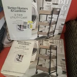 Better Homes & Gardens 3-TIER Jace Wood Steel Rolling Utility Cart, Black. Fixed Price $59.99.